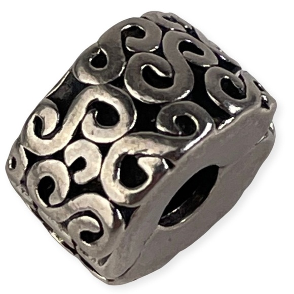 Pandora Swirl Clip Charm Sterling Silver - Picture 1 of 6